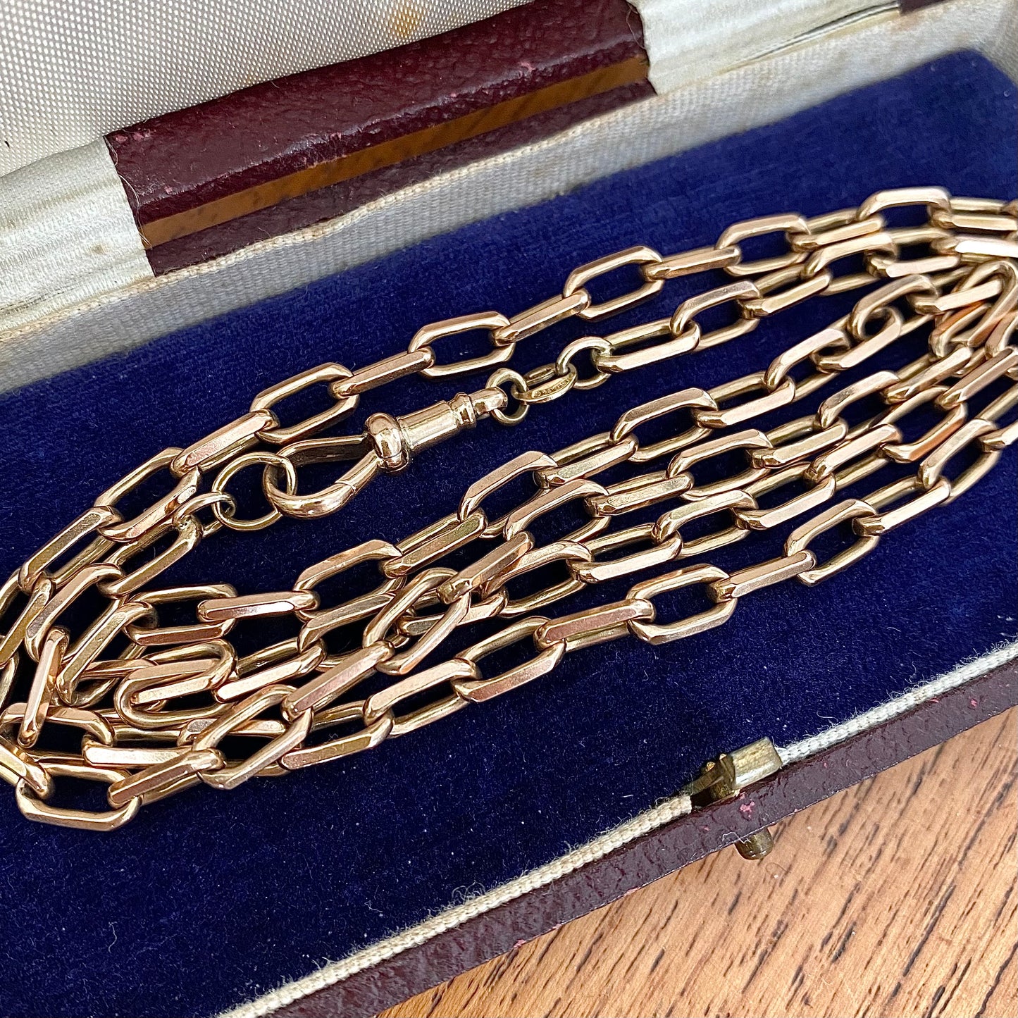 Heavy 9ct Gold Vintage Biker Chain with Dog Clip  |  25"  |  30.5g