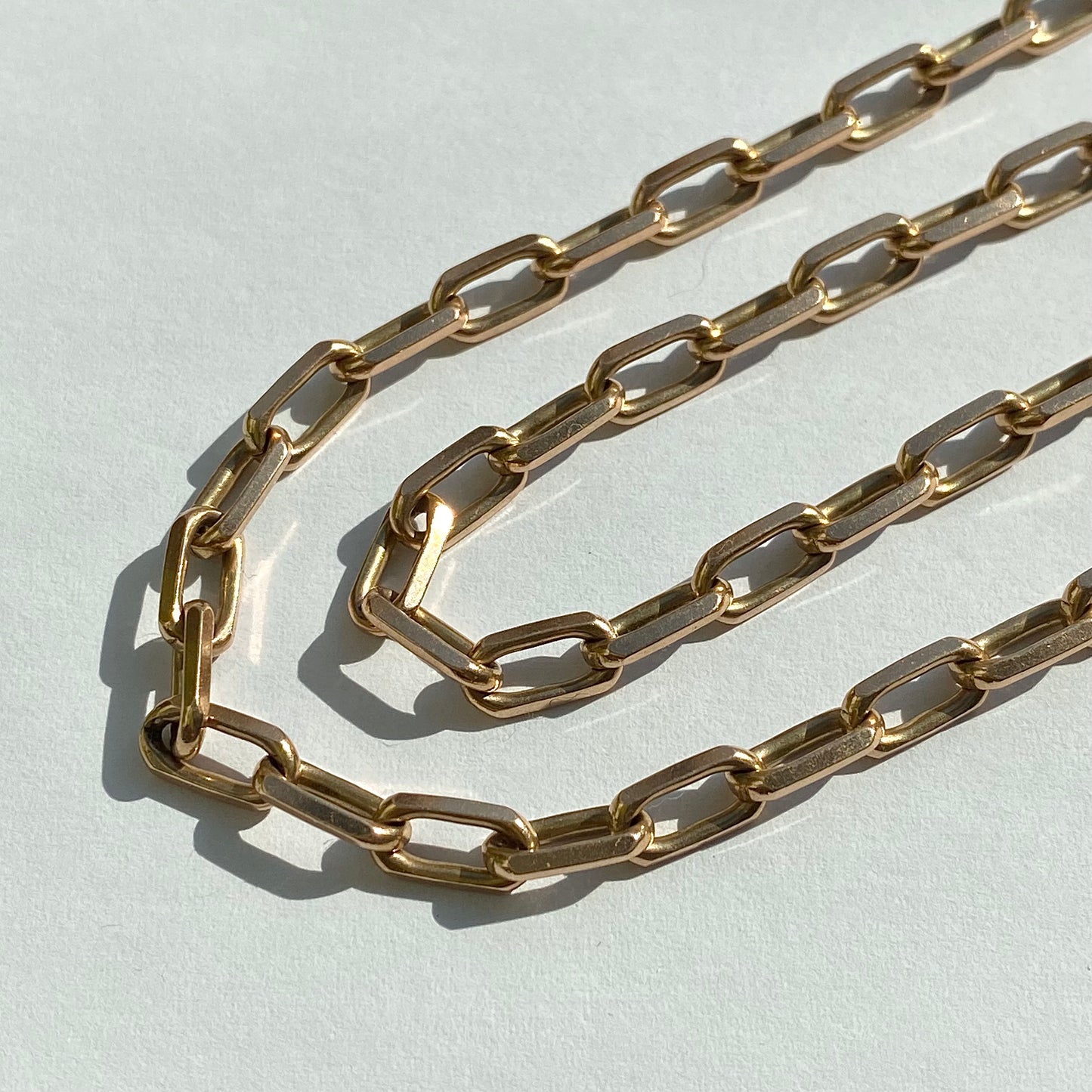 Heavy 9ct Gold Vintage Biker Chain with Dog Clip  |  25"  |  30.5g