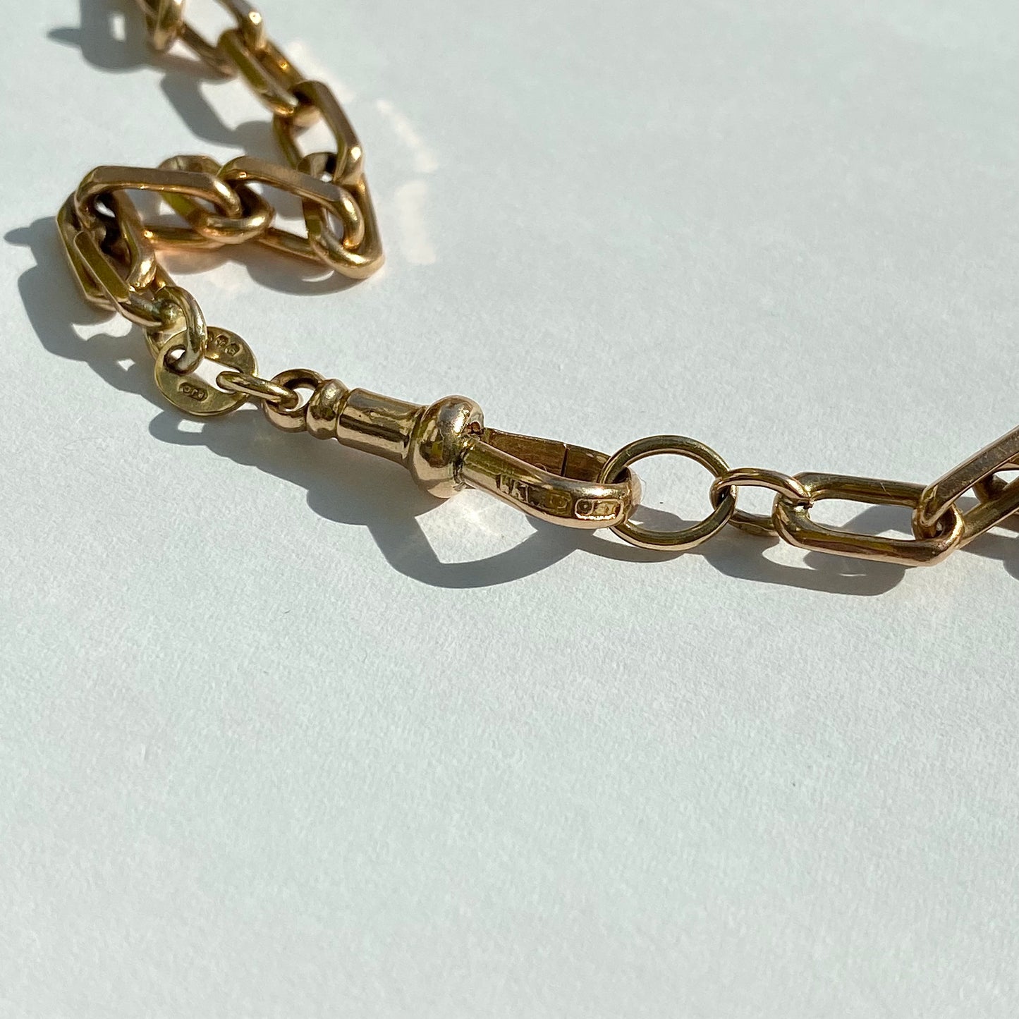 Heavy 9ct Gold Vintage Biker Chain with Dog Clip  |  25"  |  30.5g