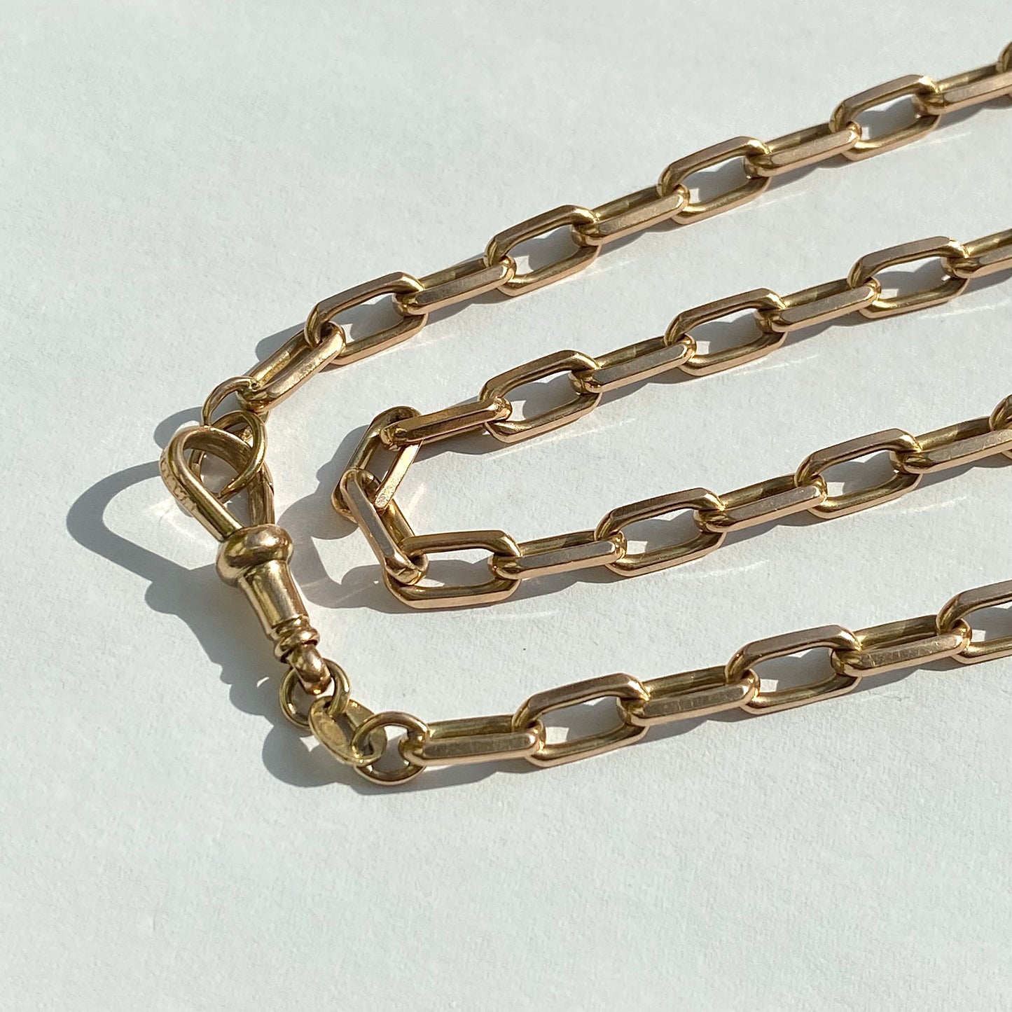 Heavy 9ct Gold Vintage Biker Chain with Dog Clip  |  25"  |  30.5g