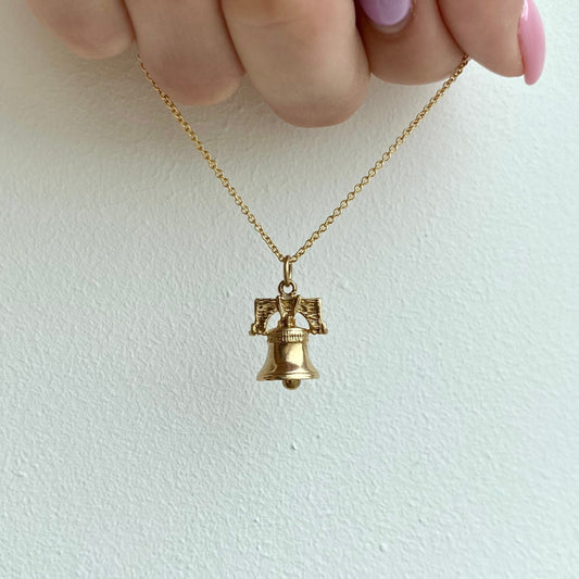 Vintage 9ct Gold Articulated Bell Charm / Pendant