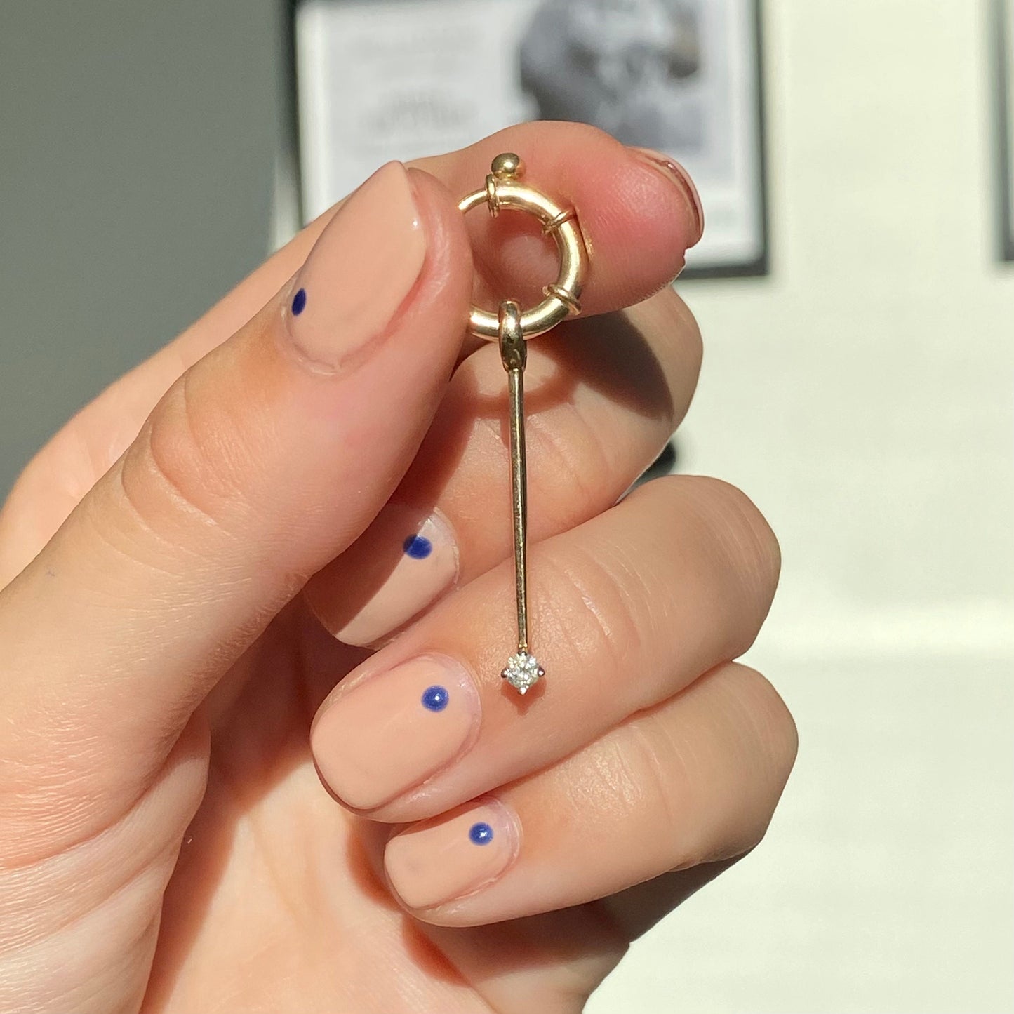 Individual Yellow Gold and White Gold Diamond Bar Pendants