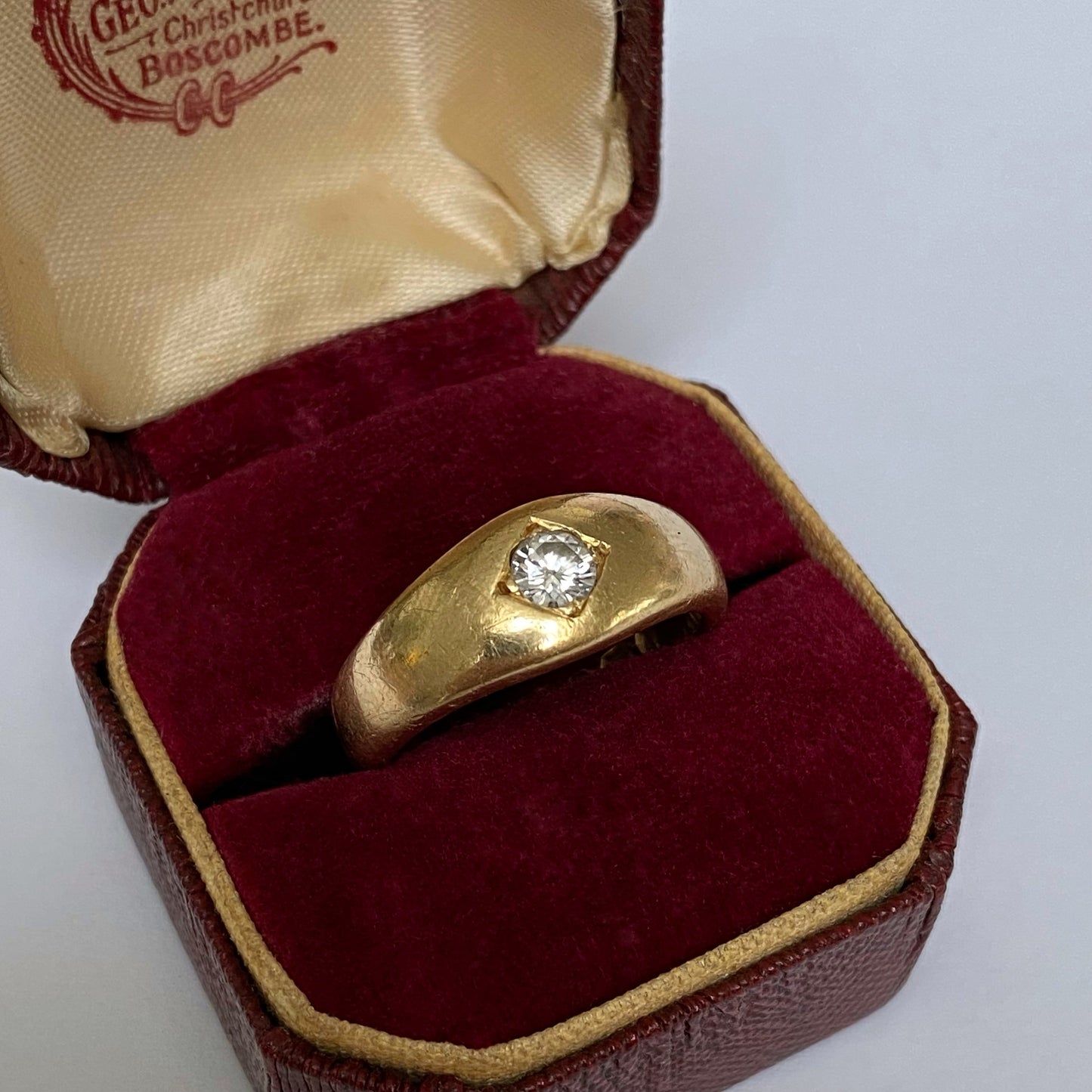 Antique 18ct Gold Diamond Solitaire Ring  |  Size UK M.5