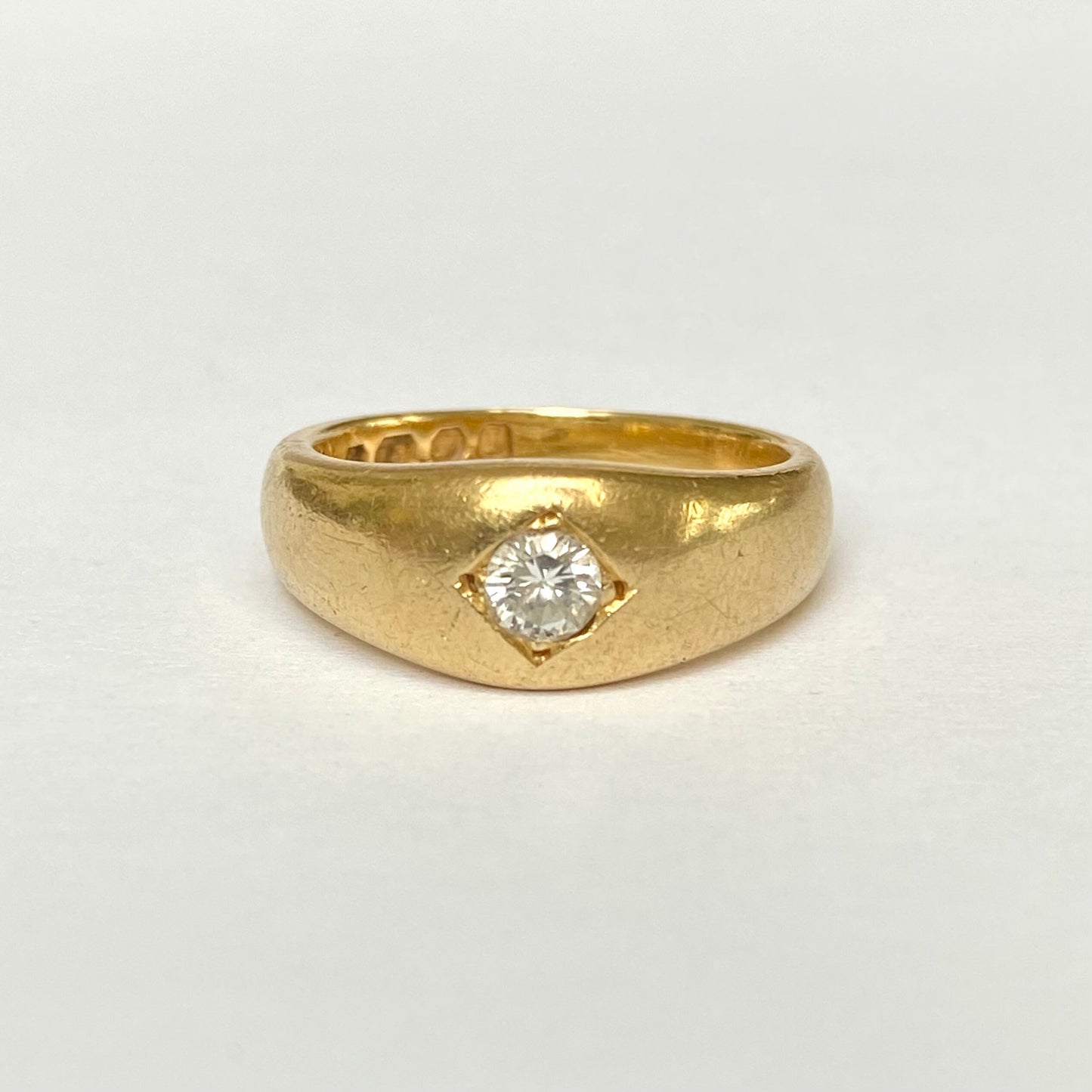 Antique 18ct Gold Diamond Solitaire Ring  |  Size UK M.5