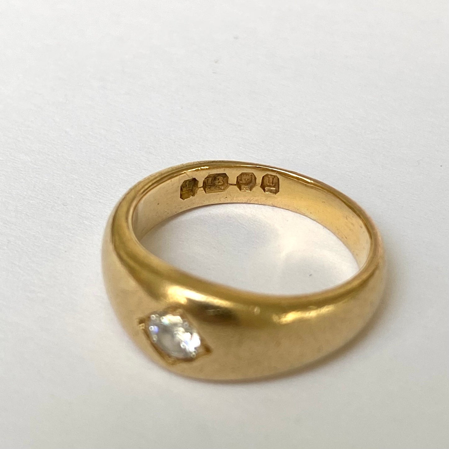 Antique 18ct Gold Diamond Solitaire Ring  |  Size UK M.5