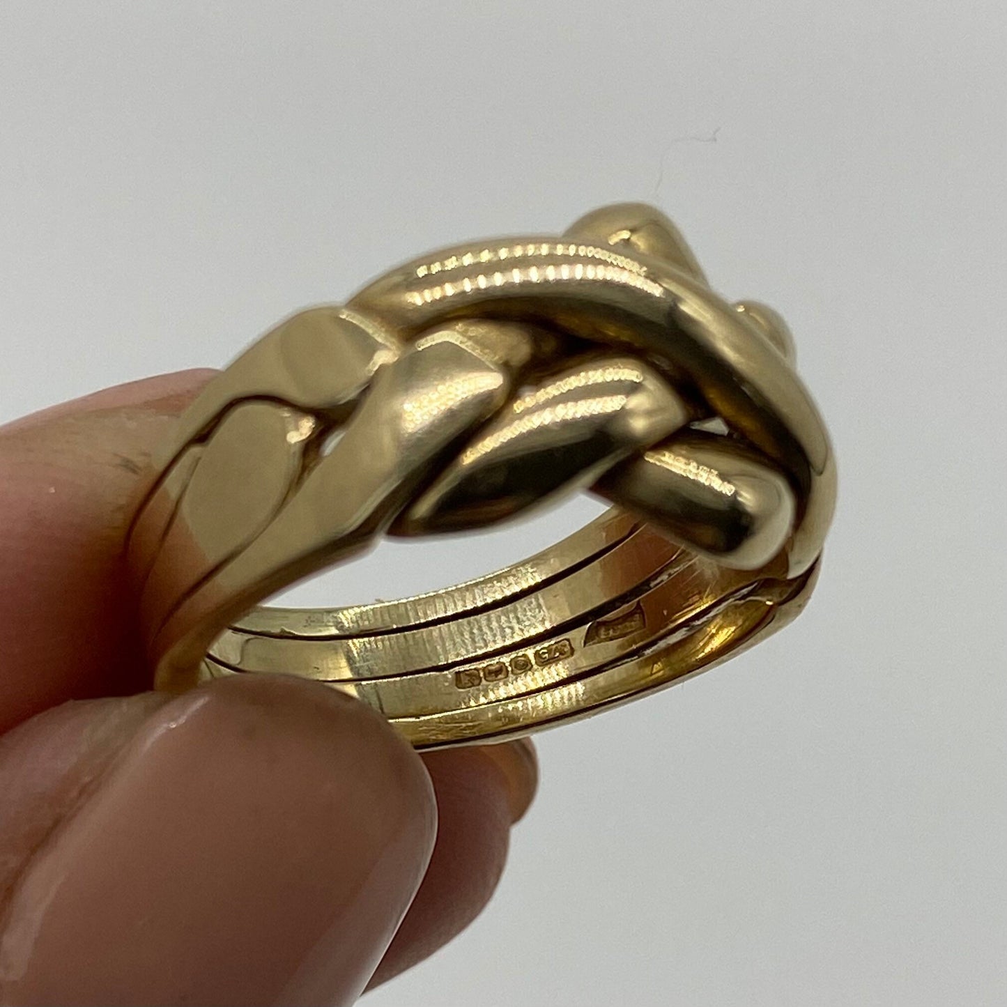 Vintage 9ct Gold Four-piece Puzzle Ring  |  Size UK M