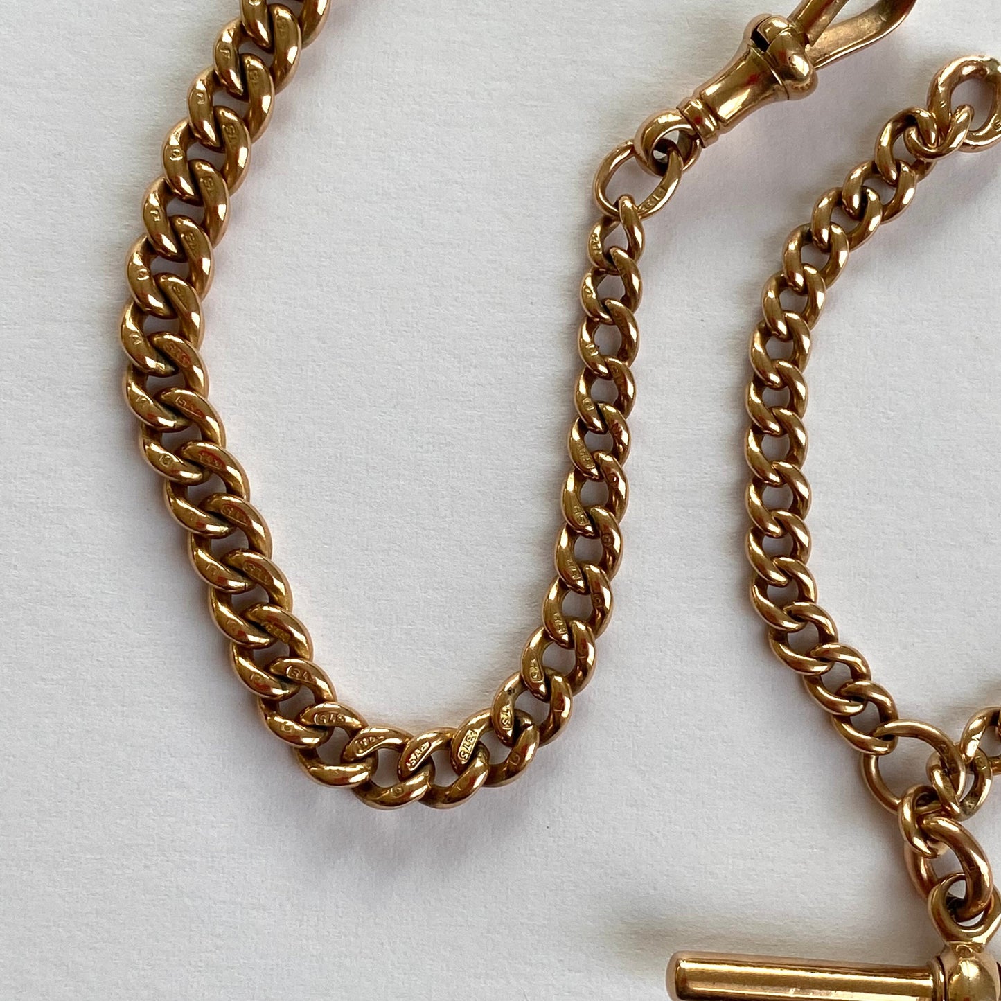 Beautiful Antique 9ct Gold Albert Chain  |  14.25"  |  29g