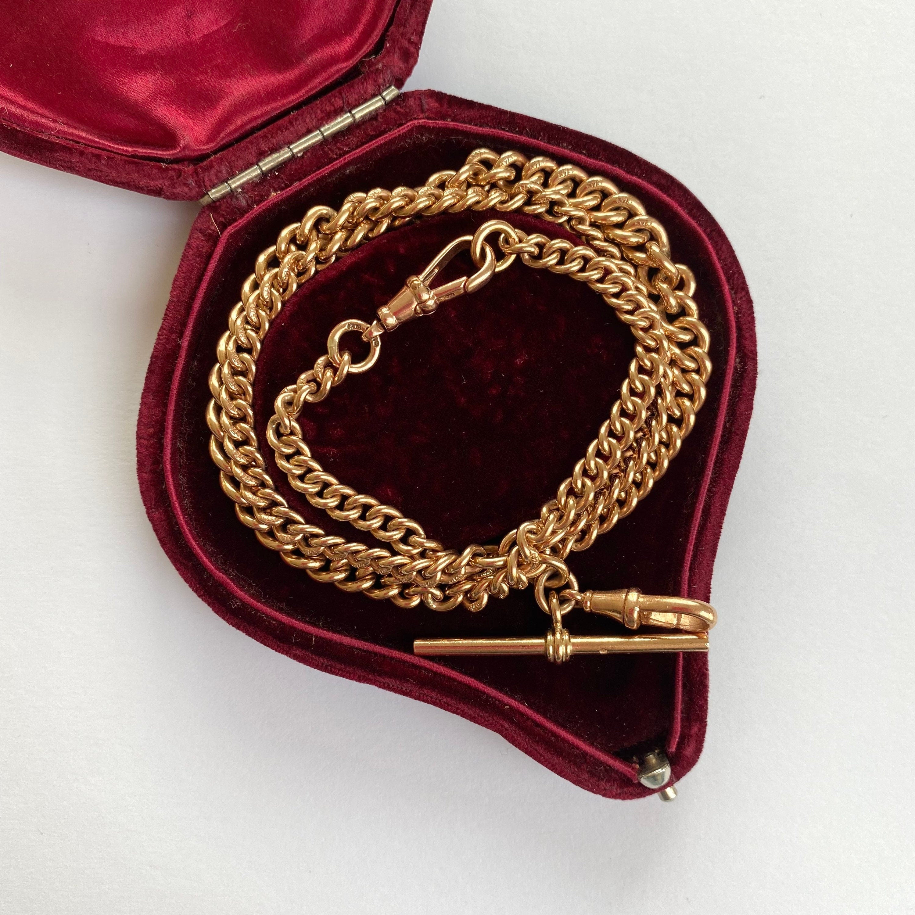nice bronze farthing Single albert pocket watch chain fob t bar | eBay